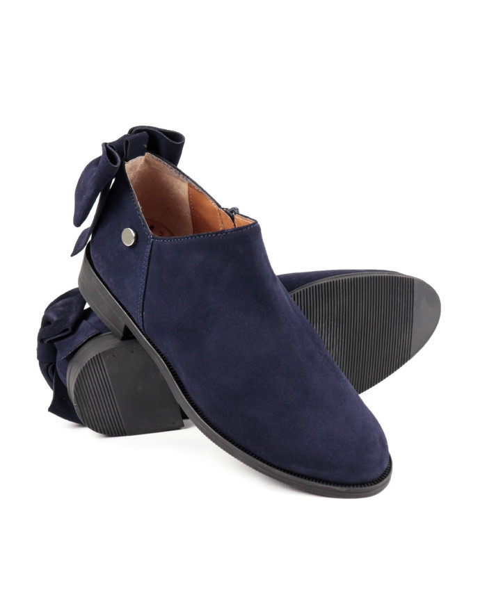 Botim Azul Raso Ginova com Laço