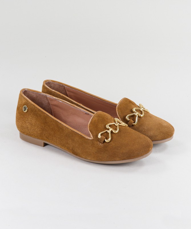 Sapatos de Senhora Ginova com Aplique Dourado