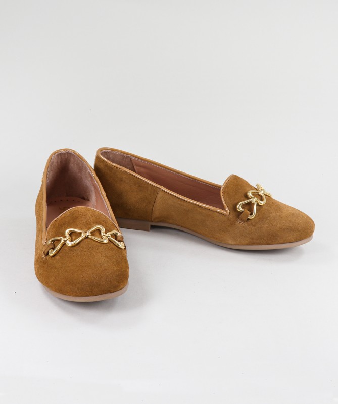 Sapatos de Senhora Ginova com Aplique Dourado