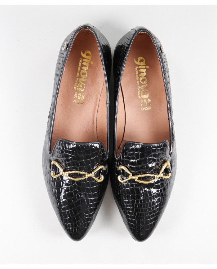 Zapatos Lady Ginova con aplique dorado