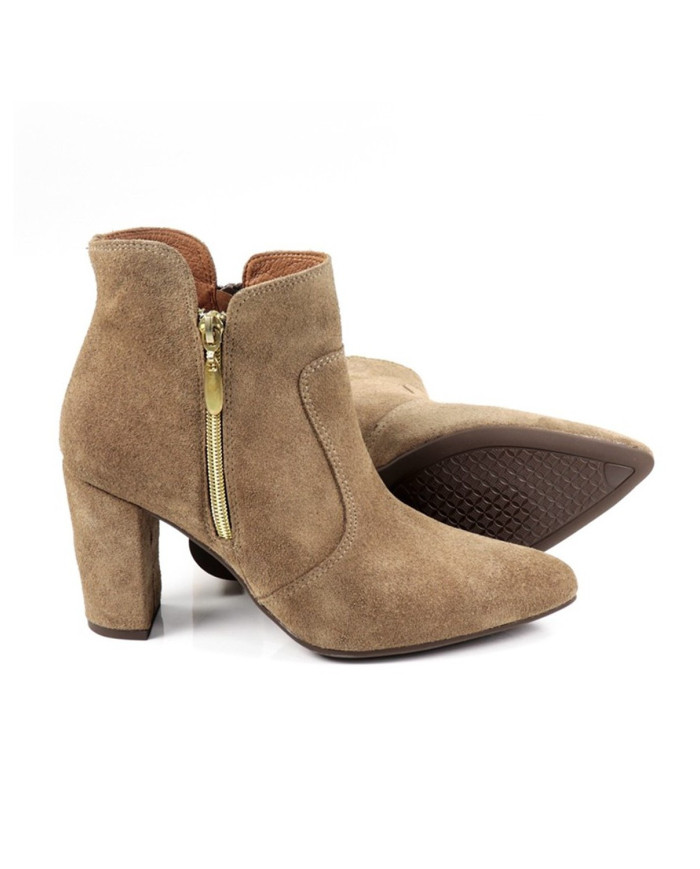 Women's Taupe Boots with Two Sides Ginova Clasps