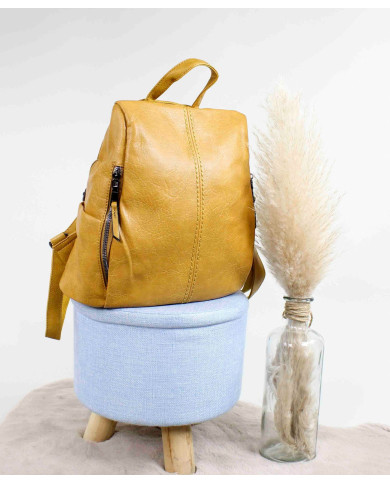 Damas Mochila en amarillo con apertura Traseira