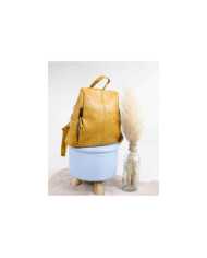 Ladies Backpack in Yellow With Opening Traseira