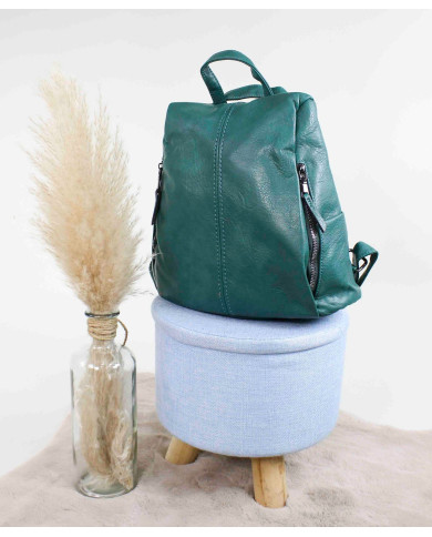 Ladies Backpack in Green with Opening Trace