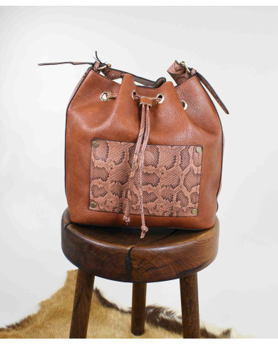 Mala Bucket de Senhora Cor Camel