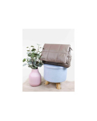 Chicas Taupe Bolsa con costuras