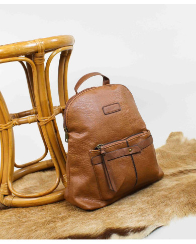 Mochila Camel de Senhora com Bolso Frontal