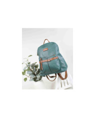 Damas Mochila verde con bolsillo frontal