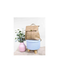 Ladies Taupe backpack with Metallic Pormenor