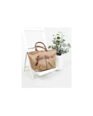 Ladies Taupe Bag with Frontal Pocket
