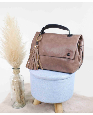 Mala Taupe de Senhora com Franjas