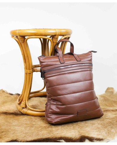 Mochila Castanha Almofadada de Senhora