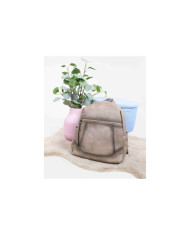 Ladies Taupe backpack with Main Opening Back