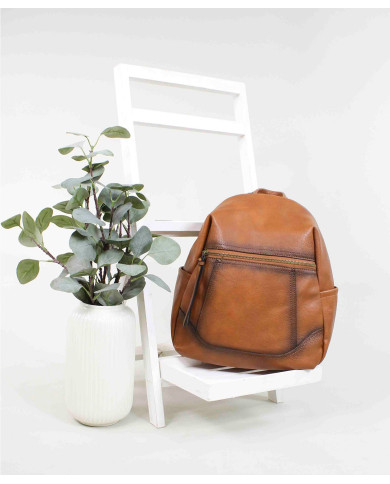 Ladies Camel backpack with Main Opening Back