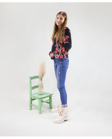 Botas Militares Ginova Femininas com Correntes