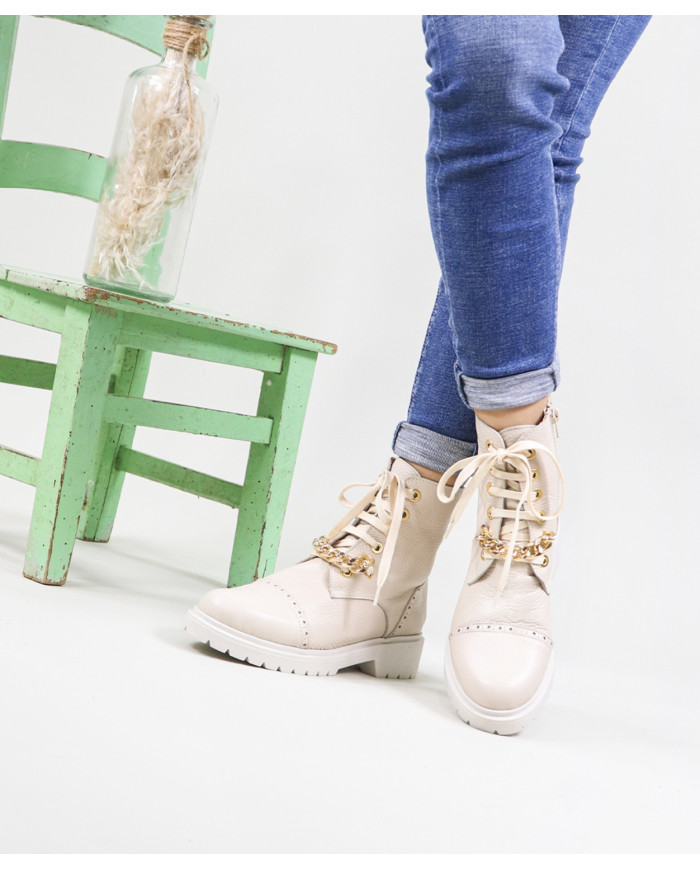 Women's Ginova Military Boots with Chains