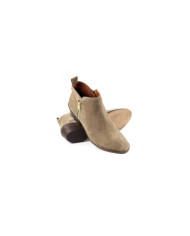 Ladies Taupe Boots with Golden Fecho Ginova