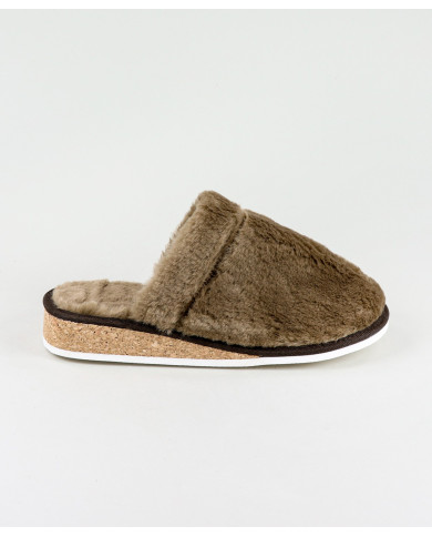 Zapatillas de habitación de damas en Pelo