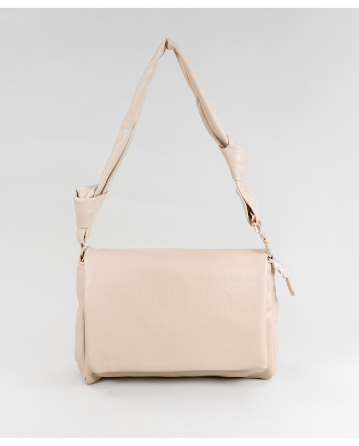 Bolso Beige de hombro con mango en nodo