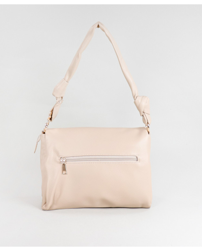 Bolso Beige de hombro con mango en nodo