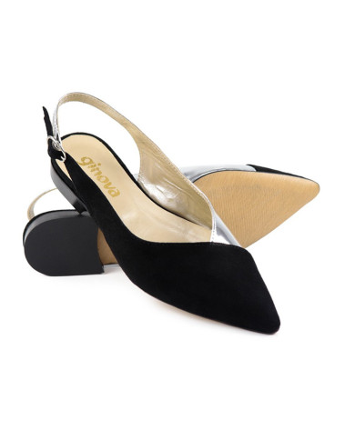 Sabrinas de Senhora Pretas Ginova Abertas Atrás