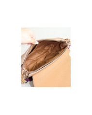 Chicas Taupe Bolsa con mango coloreado