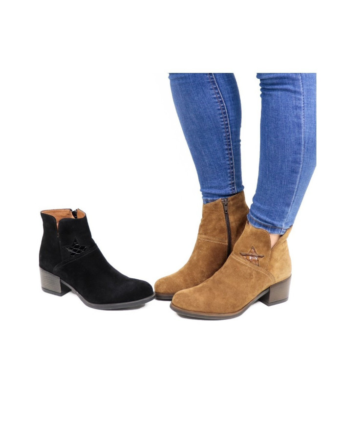 Damas Ginova Botas con Estrella en Verniz