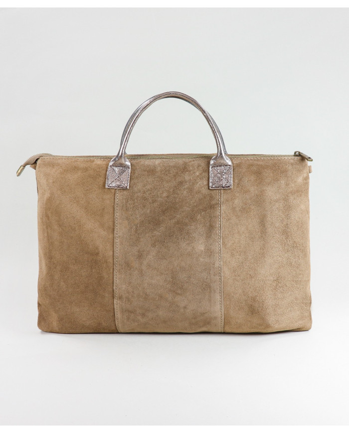 Mala Taupe en piel para señora