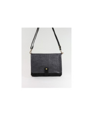 Maleta de cuero negro señora