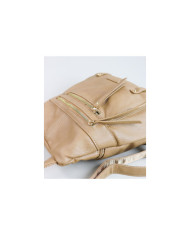 Taupe backpack with 2 Women's Front Closes