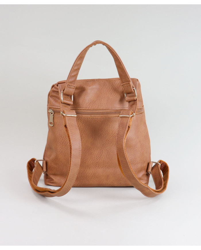 Camel backpack with 2 Ladies Front Clasps