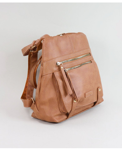 Camel backpack with 2 Ladies Front Clasps