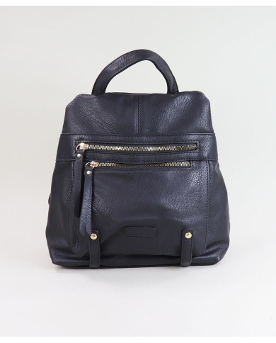 Mochila Preta com 2 Fechos Frontais de Senhora
