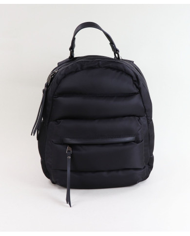 Black Backpack with Lady's Pillow Texture