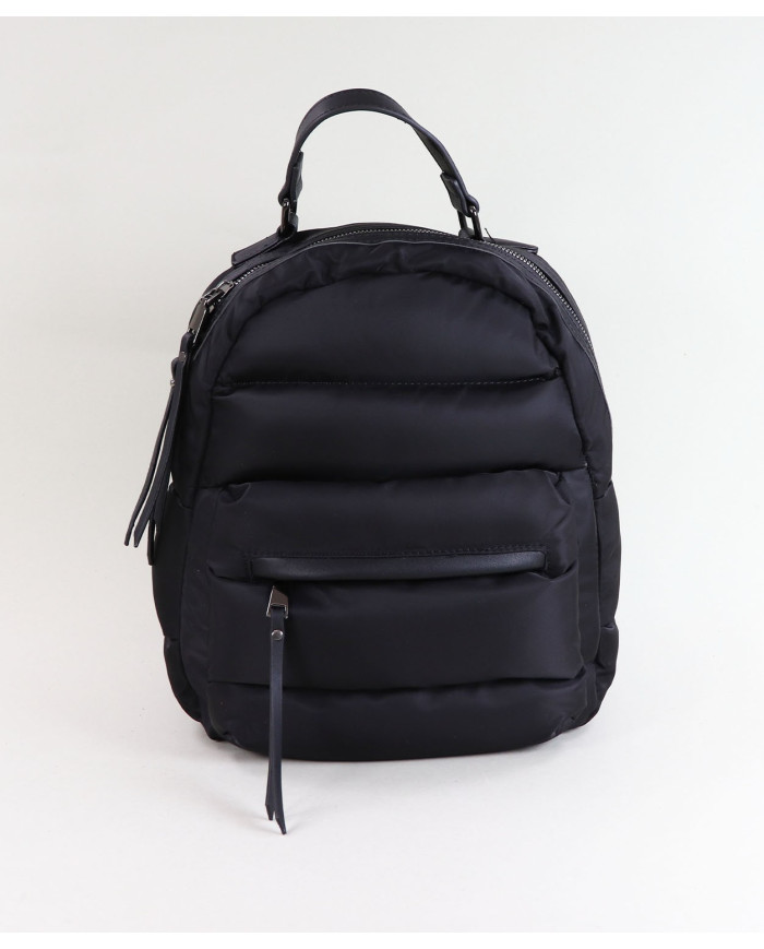 Black Backpack with Lady's Pillow Texture