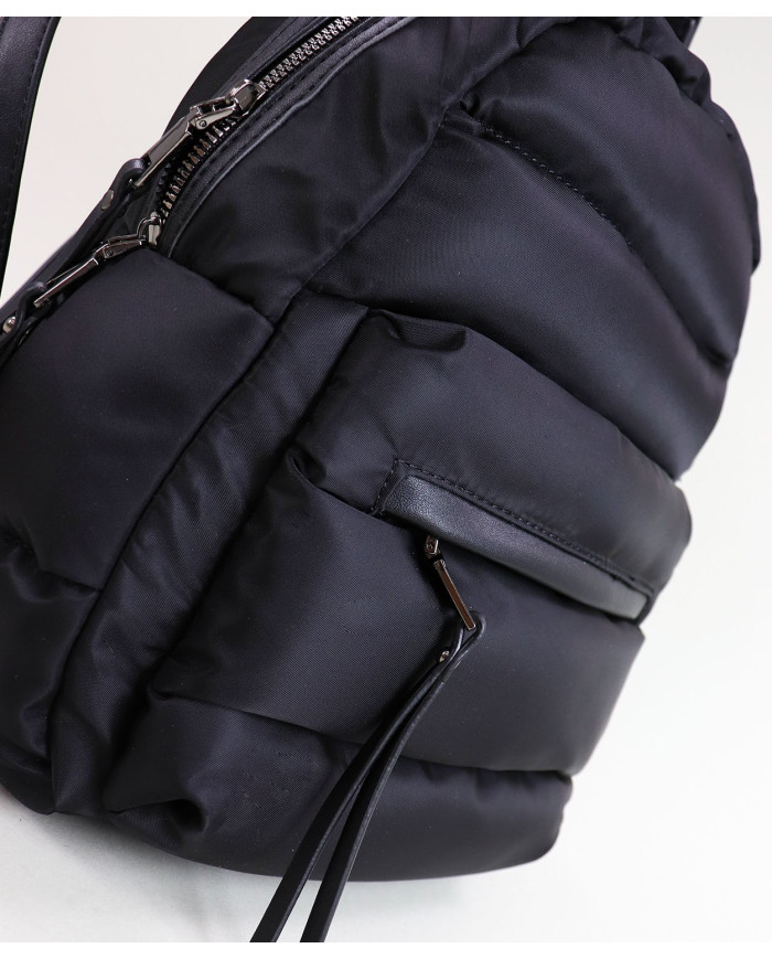 Black Backpack with Lady's Pillow Texture