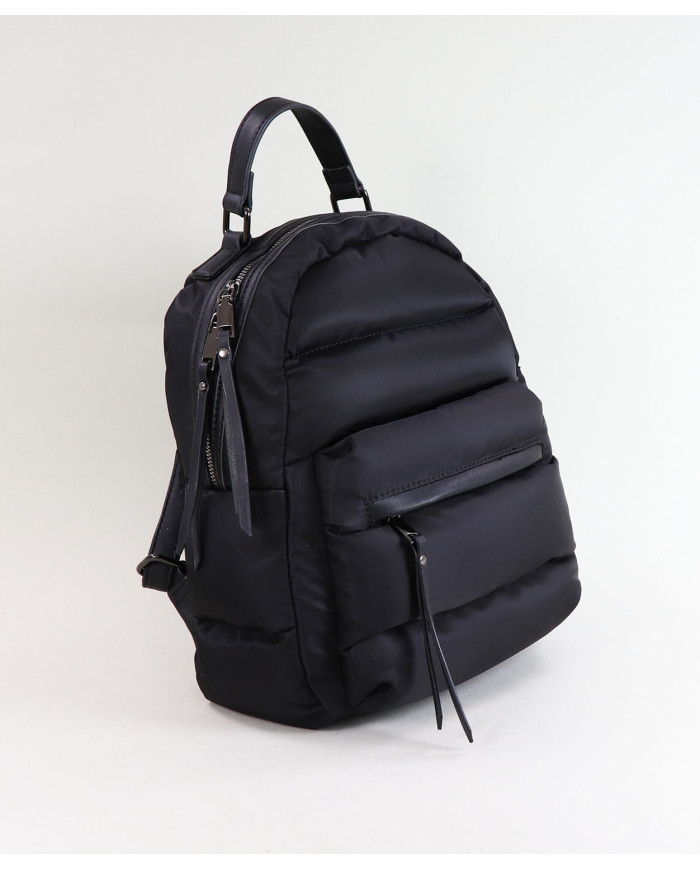 Black Backpack with Lady's Pillow Texture