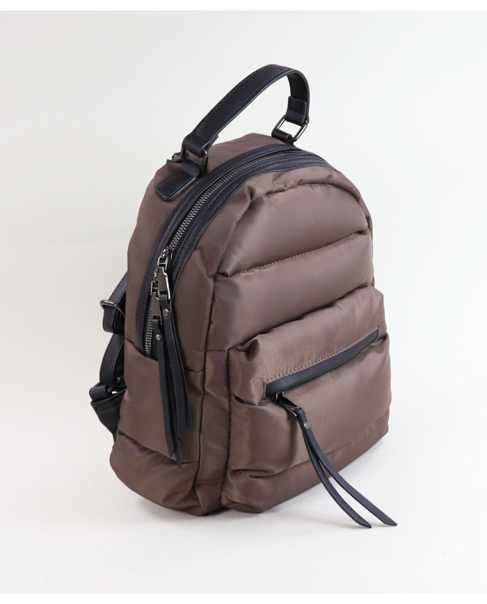 Brown Backpack with Ms. Almofada Texture