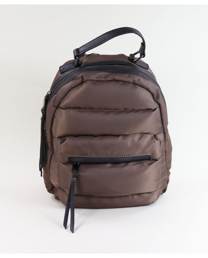 Brown Backpack with Ms. Almofada Texture