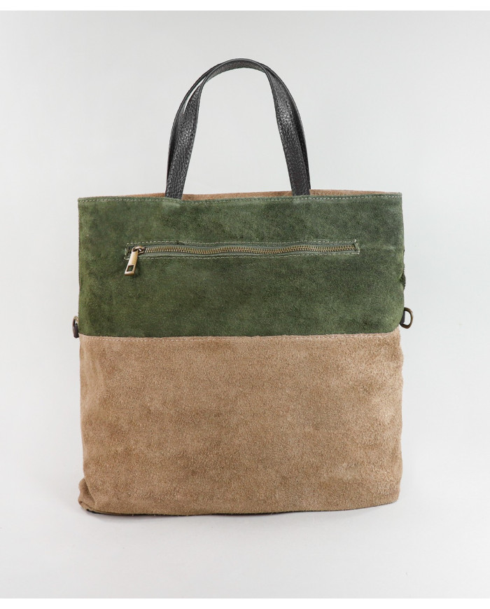 Women's Leather Bag in Two Tons
