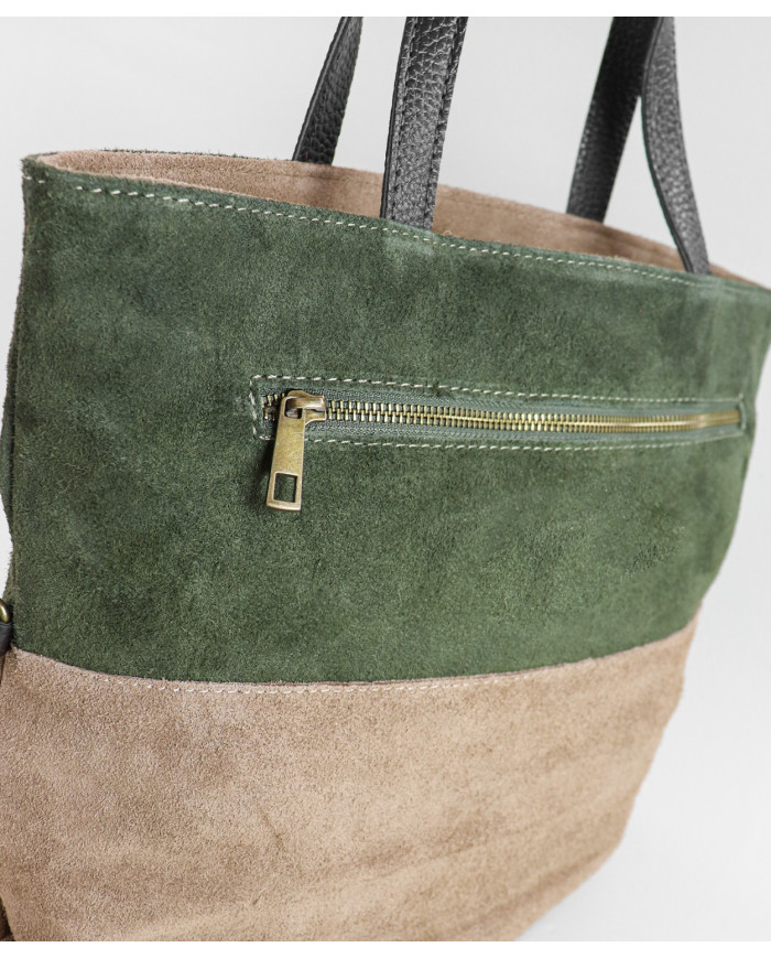 Women's Leather Bag in Two Tons