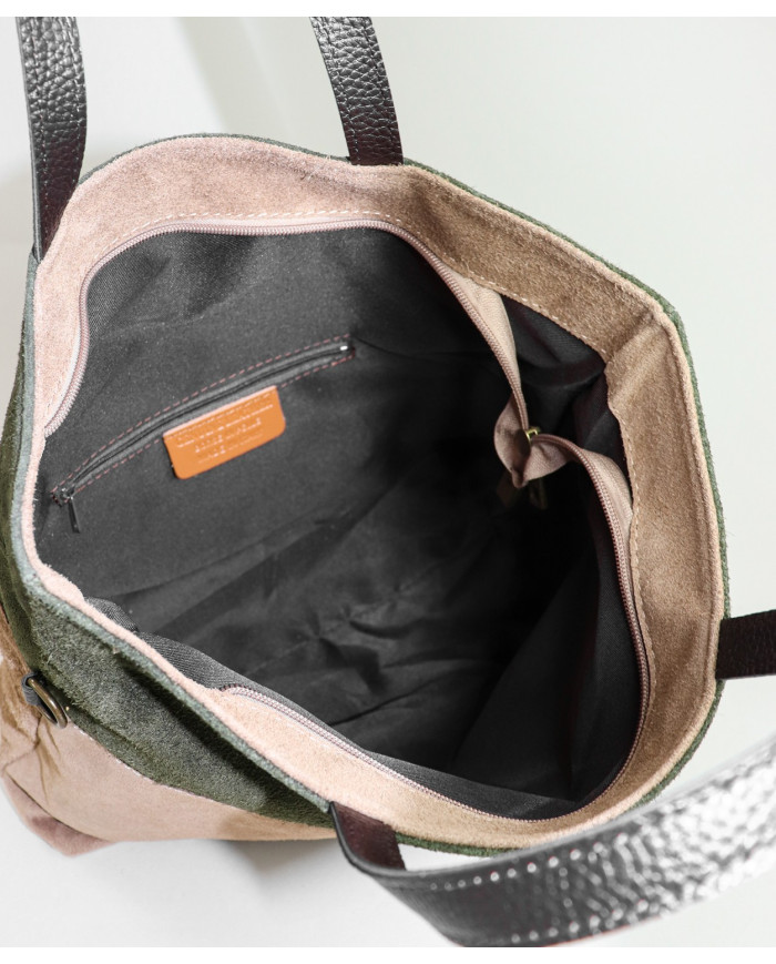 Women's Leather Bag in Two Tons