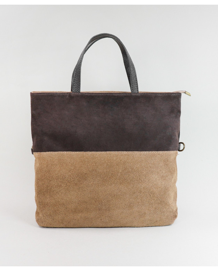 Women's Leather Bag in Two Tons