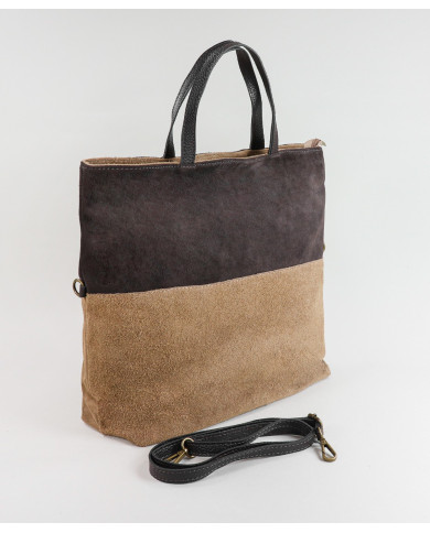 Women's Leather Bag in Two Tons