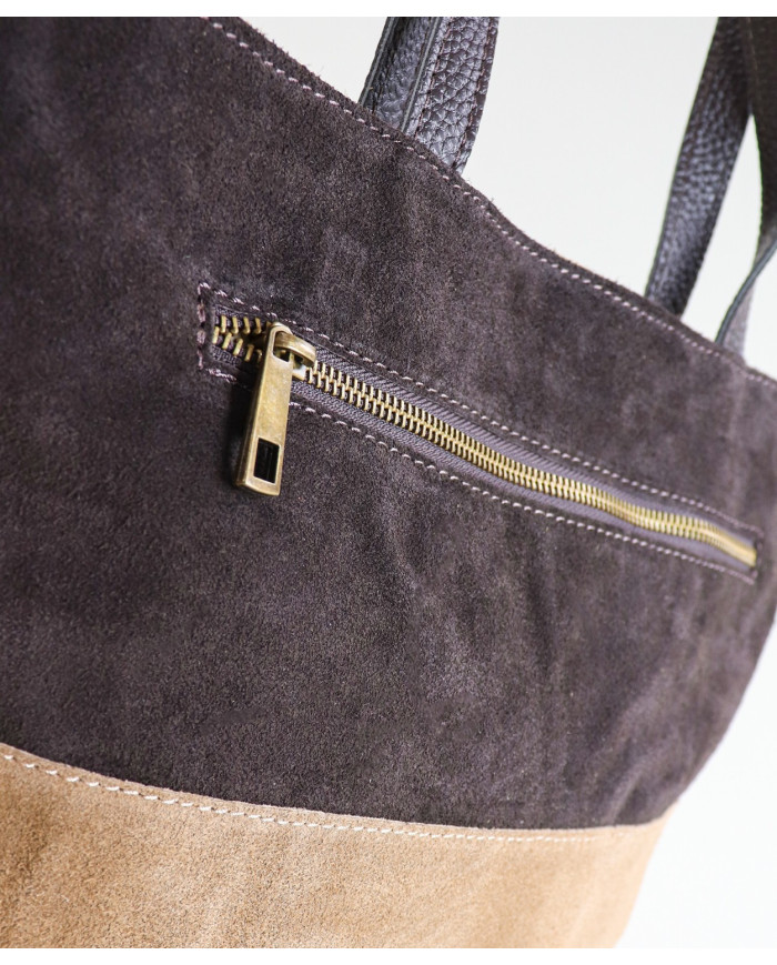 Bolsa de cuero de mujeres en dos toneladas