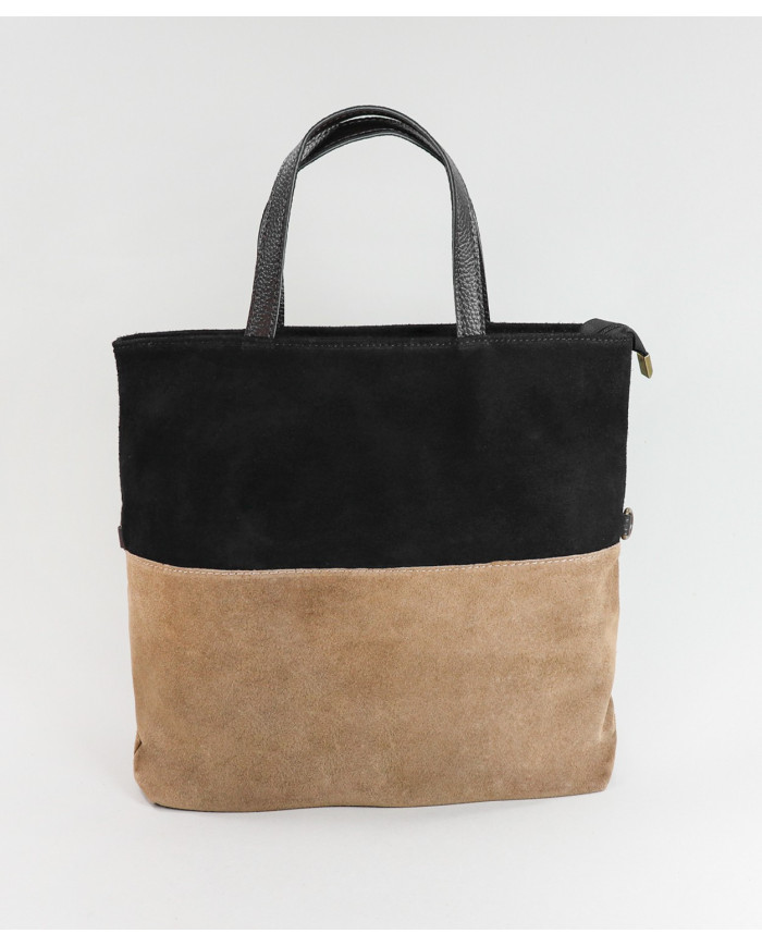 Women's Leather Bag in Two Tons