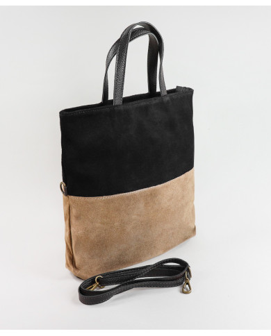 Women's Leather Bag in Two Tons