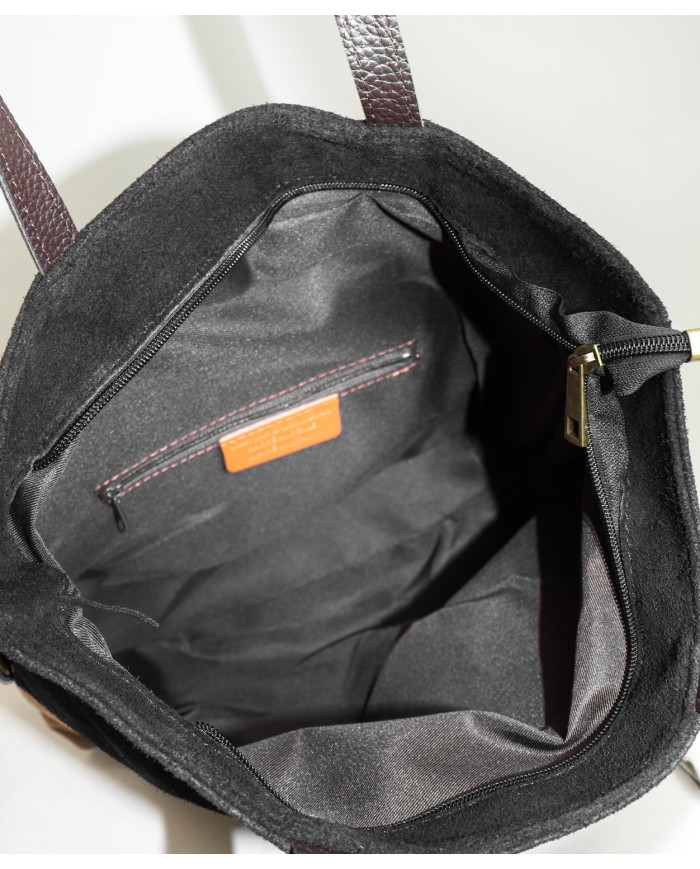 Women's Leather Bag in Two Tons