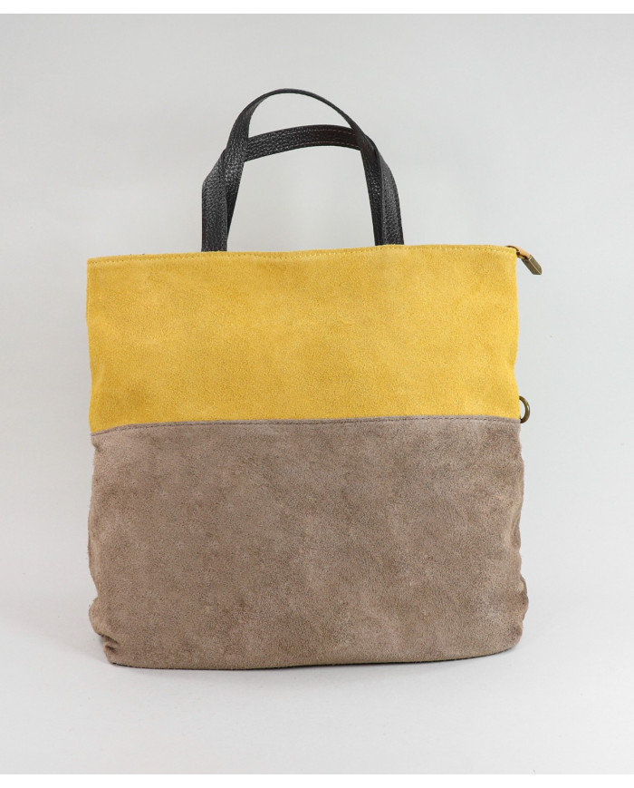 Women's Leather Bag in Two Tons