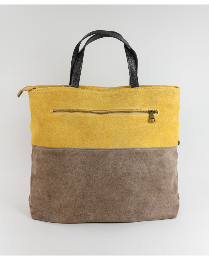 Women's Leather Bag in Two Tons
